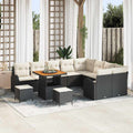 Garten-Sofa-Set mit Kissen 12 pcs Schwarz und Creme