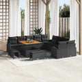 Garten-Sofa-Set mit Kissen mit Speicher 13 pcs Schwarz