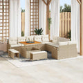 Garten-Sofa-Set mit Kissen mit Speicher 13 pcs Beige und Creme