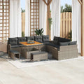 Garten-Sofa-Set mit Kissen mit Speicher 13 pcs Grau