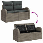 Garten-Sofa-Set mit Kissen mit Speicher 13 pcs Grau