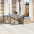Garten-Sofa-Set mit Kissen 13 pcs Beige und Hellgrau