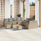 Garten-Sofa-Set mit Kissen 13 pcs Beige und Hellgrau