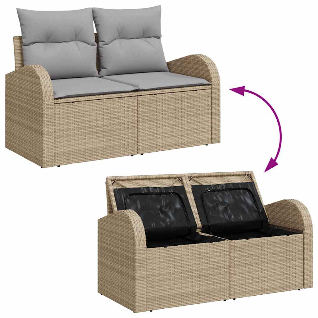 Garten-Sofa-Set mit Kissen 13 pcs Beige und Hellgrau