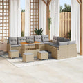 Garten-Sofa-Set mit Kissen 14 pcs Beige und Hellgrau