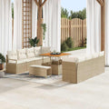 Garten-Sofa-Set mit Kissen Beige und Creme 100 x 100 x 71 cm
