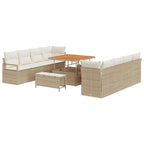 Garten-Sofa-Set mit Kissen Beige und Creme 100 x 100 x 71 cm