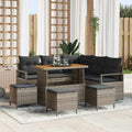 Garten-Sofa-Set mit Kissen mit Speicher 9 pcs Grau