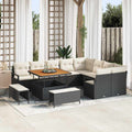 Garten-Sofa-Set mit Kissen 12 pcs Schwarz und Creme