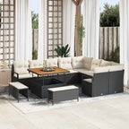 Garten-Sofa-Set mit Kissen 12 pcs Schwarz und Creme