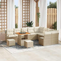 Garten-Sofa-Set mit Kissen mit Speicher 12 pcs Beige und Creme