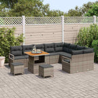 Garten-Sofa-Set mit Kissen mit Speicher 12 pcs Grau