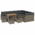Garten-Sofa-Set mit Kissen mit Speicher 13 pcs Grau