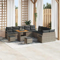 Garten-Sofa-Set mit Kissen mit Speicher 13 pcs Grau