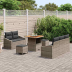 Garten-Sofa-Set mit Kissen mit Speicher 8 pcs Grau
