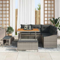 Gartensofa-set mit Kissen mit Speicher 8 pcs Grau Poly Rattan