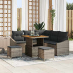 Gartensofa-set mit Kissen mit Speicher 8 pcs Grau Poly Rattan