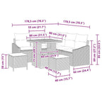 Gartensofa-set mit Kissen mit Speicher 8 pcs Grau Poly Rattan