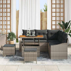 Gartensofa-set mit Kissen mit Speicher 8 pcs Grau Poly Rattan