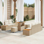 Garten-Sofa-Set mit Kissen mit Speicher 8 pcs Beige und Creme