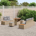 Garten-Sofa-Set mit Kissen 8 pcs Beige und Hellgrau