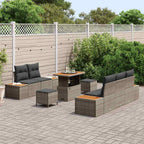 Garten-Sofa-Set mit Kissen 8 pcs Hellgrau und Dunkelgrau