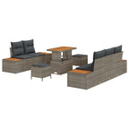 Garten-Sofa-Set mit Kissen 8 pcs Hellgrau und Dunkelgrau