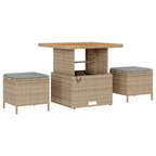 Gartensofa-set mit Kissen mit Speicher 13 pcs Beige Poly Rattan