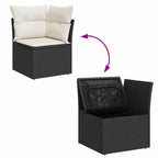 Gartensofa-set mit Kissen 12 pcs Schwarz Poly-Rattan