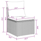 Gartensofa-set mit Kissen 8 pcs Schwarz Poly Rattan