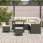 Gartensofa-set mit Kissen 8 pcs Schwarz Poly Rattan