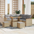 Gartensofa-set mit Kissen 8 pcs Beige Poly Rattan