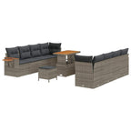 Gartensofa-set mit Kissen 12 pcs Grau Poly-Rattan
