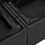 Gartensofa-set mit Kissen 13 pcs Schwarz Poly-Rattan