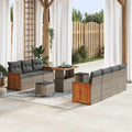 Gartensofa-set mit Kissen 13 pcs Grau Poly-Rattan