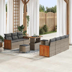 Gartensofa-set mit Kissen 13 pcs Grau Poly-Rattan