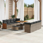 Gartensofa-set mit Kissen Grau 231 x 224 x 85 cm Poly-Rattan