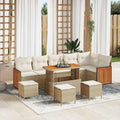 Gartensofa-set mit Kissen 12 pcs Beige und Creme Poly-Rattan