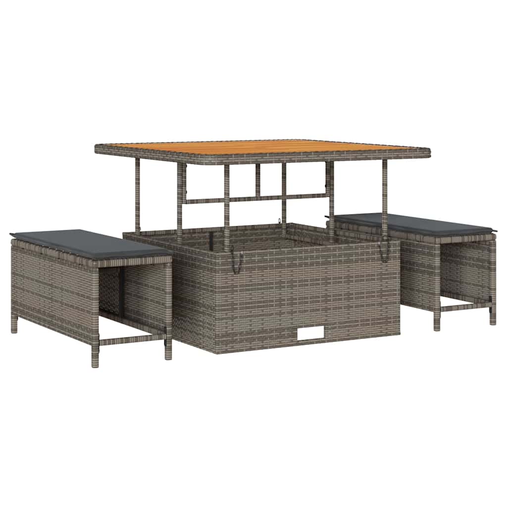 Gartensofa-set mit Kissen 18 pcs Grau Poly-Rattan