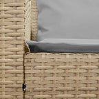 Gartensofa mit Kissen Beige Poly Rattan