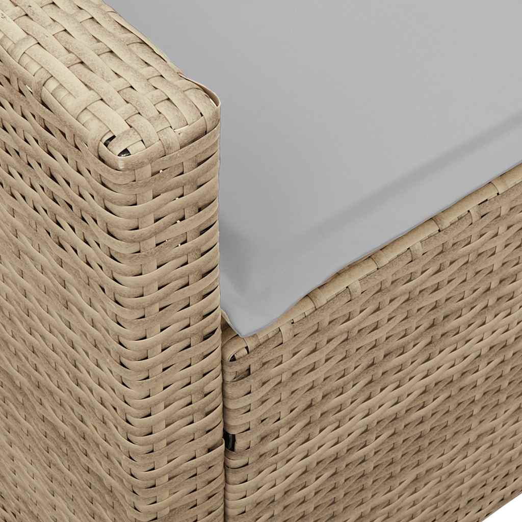 Gartensofa mit Kissen Beige Poly Rattan