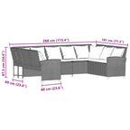 Gartensofa mit Kissen Beige Poly Rattan