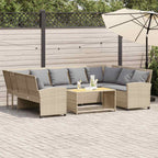 Gartensofa mit Kissen Beige Poly Rattan