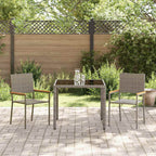 Garten Essgruppe 3 pcs Grau Poly-Rattan