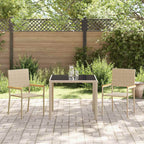 Garten Essgruppe 3 pcs Beige Poly-Rattan
