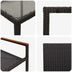Garten Essgruppe 7 pcs Schwarz Poly-Rattan