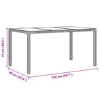 Garten Essgruppe 7 pcs Schwarz Poly-Rattan