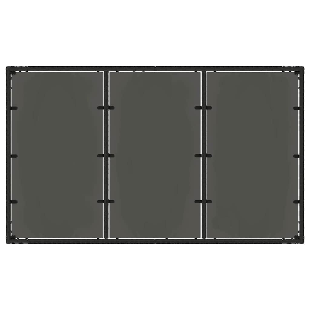 Garten Essgruppe 7 pcs Schwarz Poly-Rattan