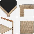 Garten Essgruppe 7 pcs Beige Poly-Rattan