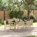 Garten Essgruppe 7 pcs Beige Poly-Rattan